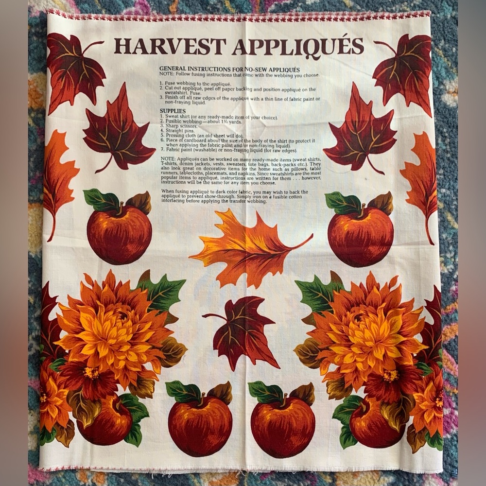 Excellent Condition, Cranston Print Works Co, "Harvest Applique"